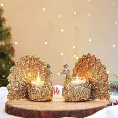 Dancing Peacock Pair Figurine