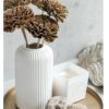 Ribbed Pipe Ceramic Vase