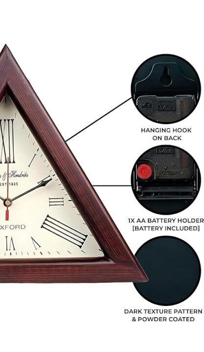 Triangle Designer Digital Wall Clock Antique