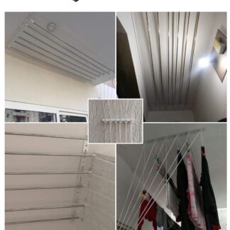 6 Pipes x 6 Feet - Heavy Duty Stainless Steel Ceiling Cloth Dryer