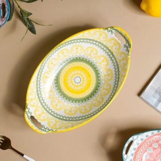 Ceramic Serving Platter with Handles