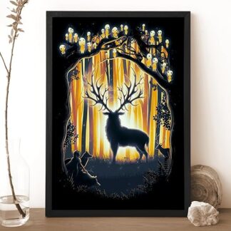 Forest Night View Wall Art Painting