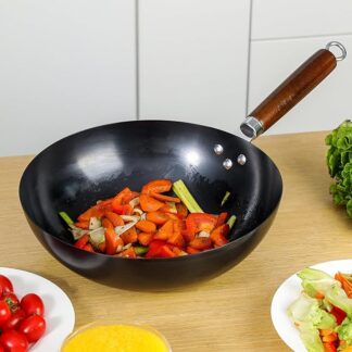 Heavy Duty Fine Iron Pan with Wood Handle