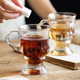 Glass Coffee Mugs With Handle Set Of 6