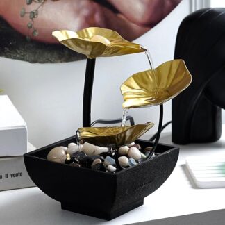 PetalCascade Gold Indoor Fountain