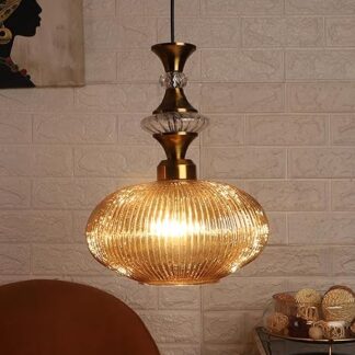 Gold Iron Hanging Light Vintage Lamp