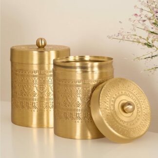 Handmade Brass Jars with Lid