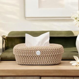 Jute Cotton Tissue Box Holder