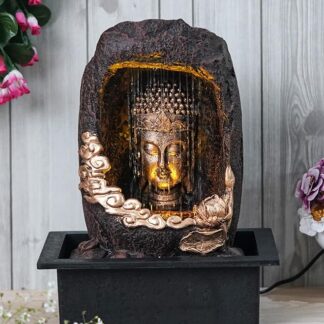 Gold Brown Meditating Buddha - Fountain