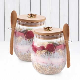 Oats Jar With Wooden Spoon