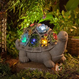 Solar Garden Turtle Figurines Outdoor Decor