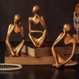 Decorative Abstract Thinker Men Statue Set Of 3